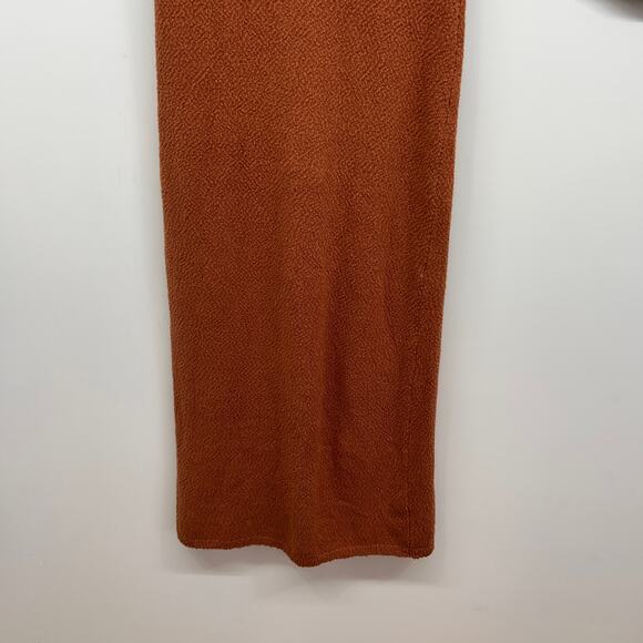 Free People Beach Orange Brown Boho Strapless Knit Rio Sweater Maxi Dress Medium - Picture 5 of 8